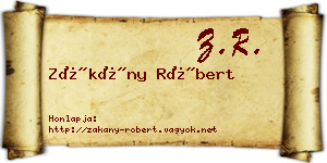 Zákány Róbert névjegykártya