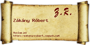 Zákány Róbert névjegykártya